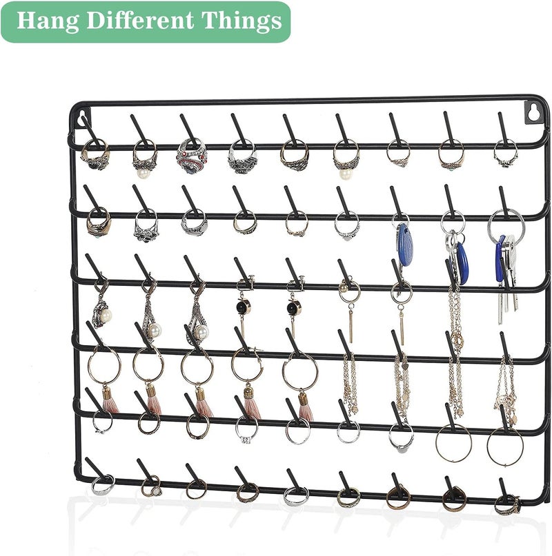 HAITRAL 4 Set of 54-Spool Sewing Thread Rack, Wall-Mounted Metal Sewing Thread Holder, Hair-braiding Organizer, Black - Image 5